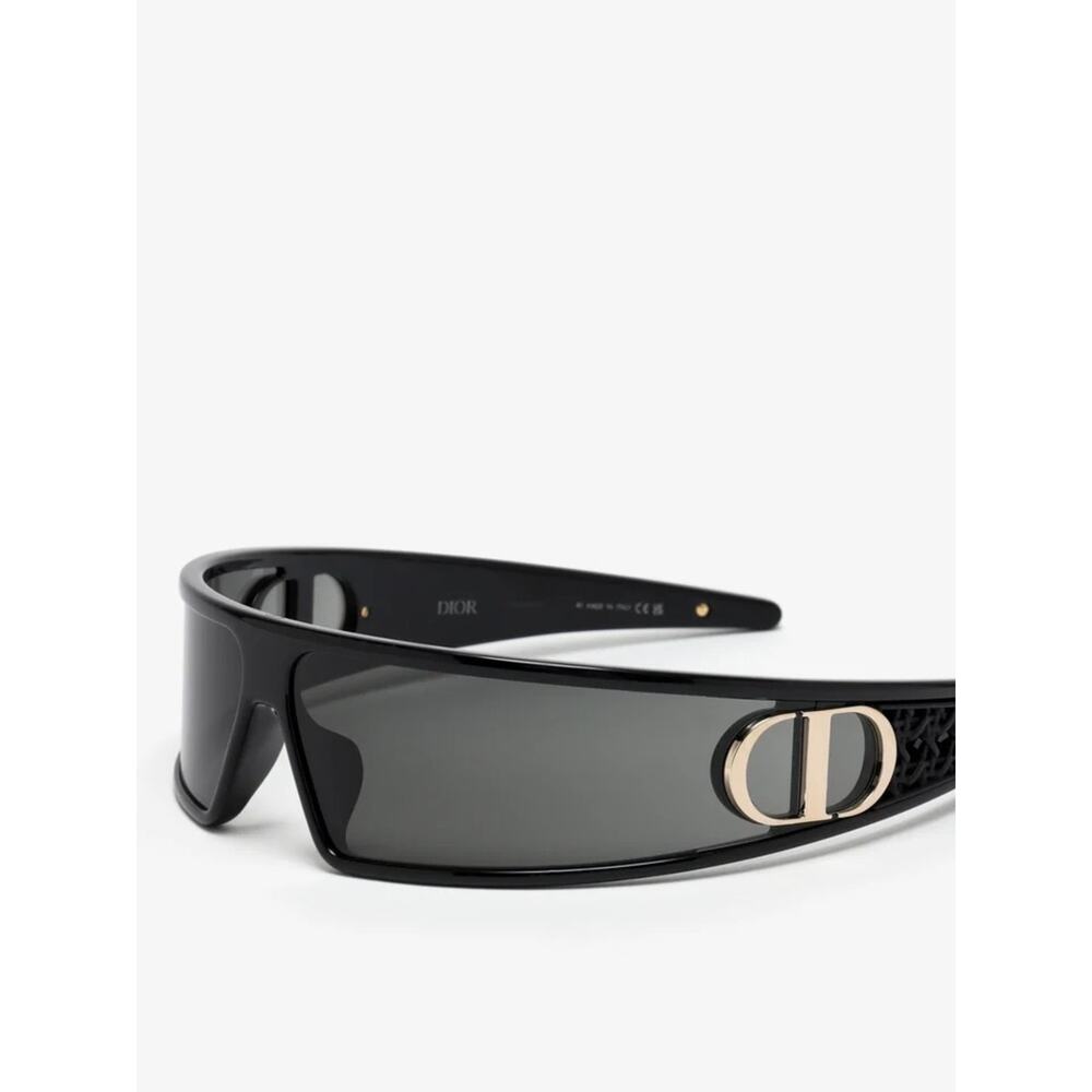 New Dior VeryDior M1U 10A0 Black Shield Sunglasses with Gold Accent Authentic - Picture 5 of 11